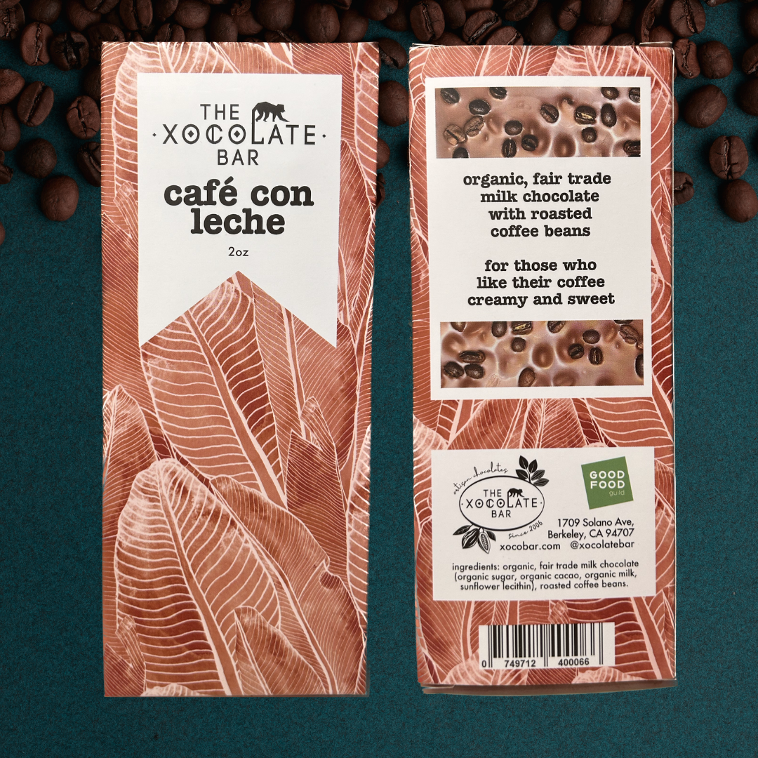 Cafe con Leche - Milk Chocolate Inclusion Bar with Coffee by The Xocolate  Bar