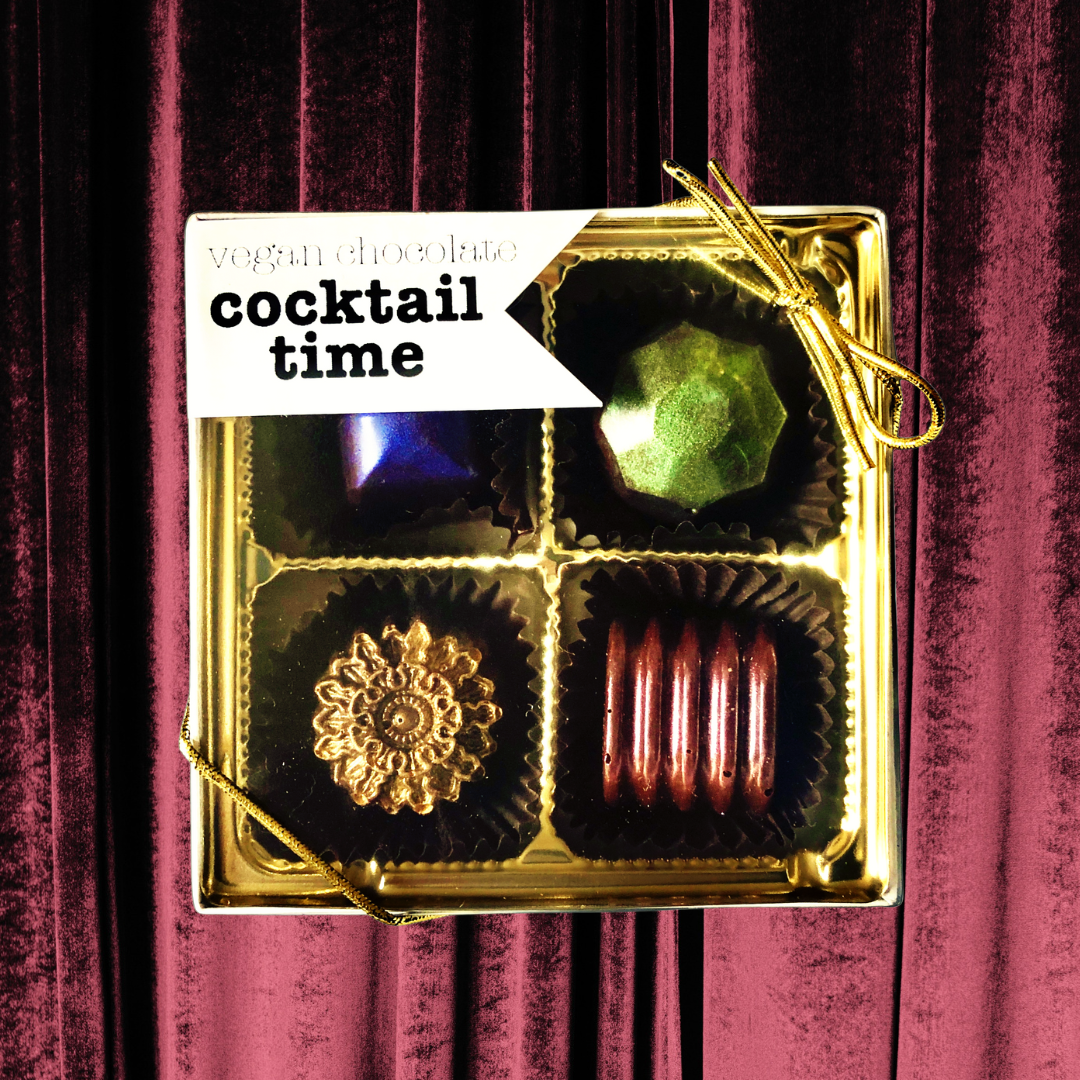Cocktail Time, 4pc dark chocolate truffle box (v)