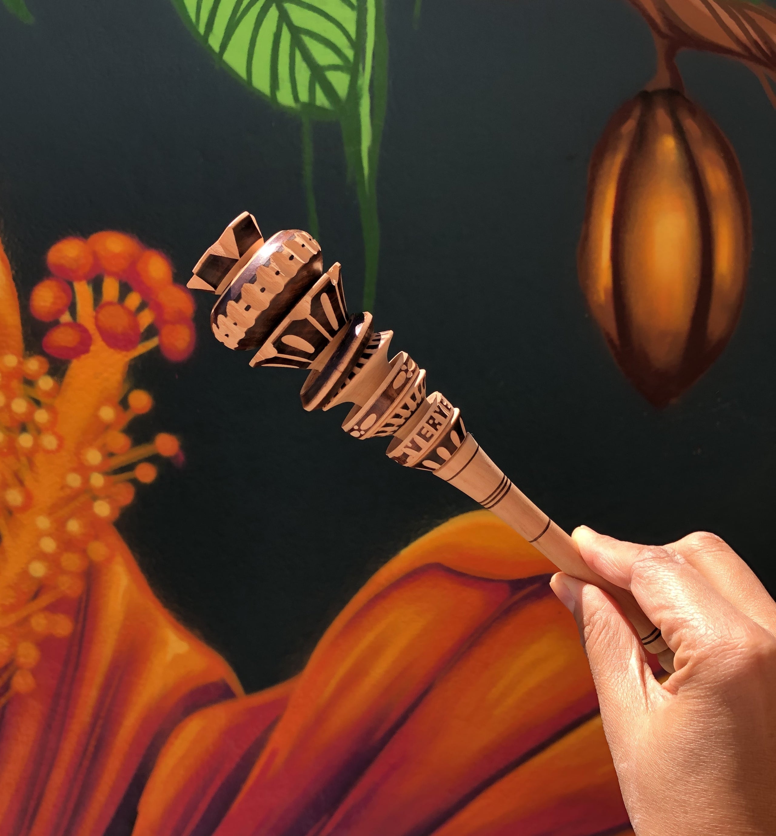 Mexican Hand Carved Hot Chocolate Tool Spoon Molinillo Wooden Whisk Froth  Large Personal Chocolate Abuelita Ibarra Party Cocina Mexican Amor -   Israel